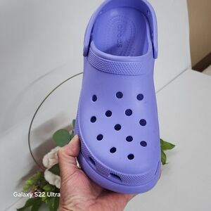 Crocs Kids Purple Clog Shoes.footnote is just one piece